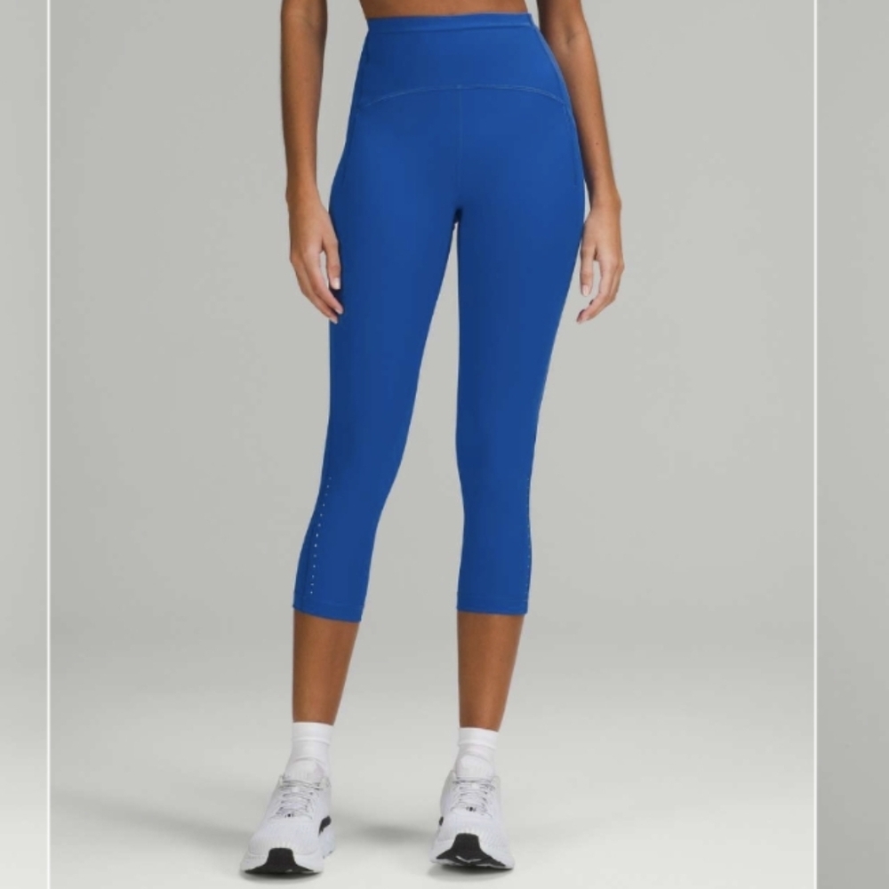 Lululemon Swift Speed High-Rise Crop 21" Blazer Blue Tone Size 6 - Picture 2 of 13
